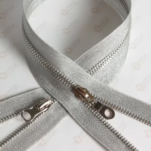Металлическая молния Тип 5 парча СЕРЕБРО,звено Silver, 100см.2б.