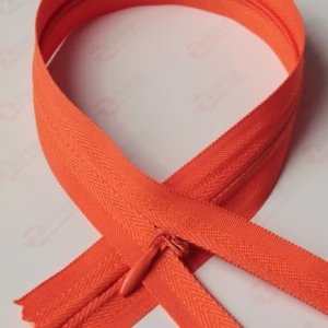 Спіральна блискавка Тип 3 потайна х / б колір тасьми помаранчевий, 60см.  1б.