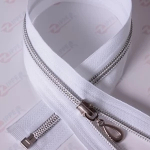 Спіральна блискавка Тип 7 біла, ланка Silver, 65см.  1б.