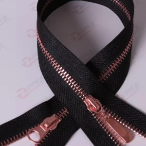 Металева блискавка тип 5 чорний, ланка RED GOLD, 90см.  2біг