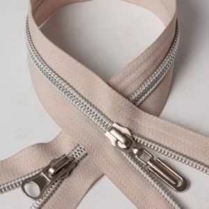 Спіральна блискавка Тип 7 бежевий, ланка Silver, 100см.  2біг