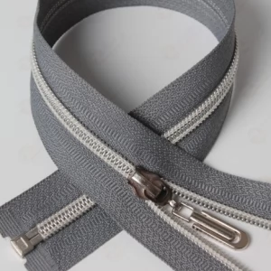 Спіральна блискавка Тип 7 сірий, ланка Silver, 80см.  1б.