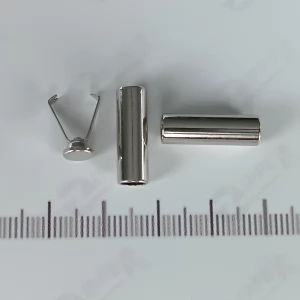 Наконечник на шнурки з гачком,гладкий,  світлий нікель,  упаковка100шт (20мм х 6мм).