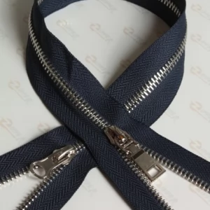 Металева блискавка Тип 5 колір синій, ланка ХРОМ 100см.  2бег.  піраміда
