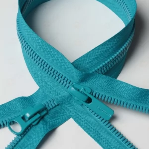 Тракторна блискавка Тип 8 шліфований зуб 100см 2 бігунка, колір лагуна
