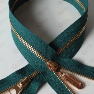 Металева блискавка тип 5 колір морська хвиля, ланка GOLD, 100см.  2 б.