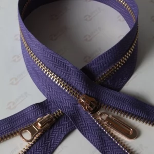 Металева блискавка тип 5 колір темна бузок (пурпурний), ланка GOLD, 100см.  2 б.