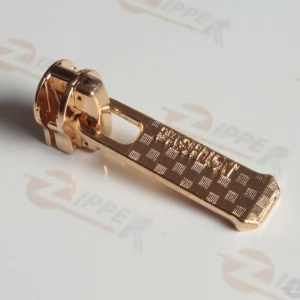 Бігунок Тип 5 язичок fashion на спіральну блискавку, GOLD, з фіксатором, шх