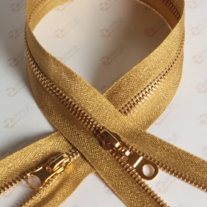 Металлическая молния Тип 5 парча ЗОЛОТО,звено Gold, 100см.2б.