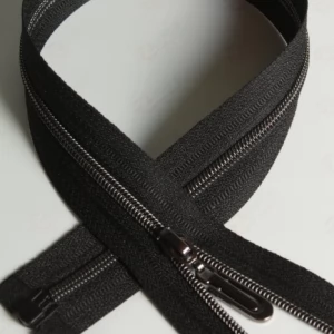 Спіральна блискавка Тип 3 колір тасьми чорний, ланка BLACK SILVER, 65см.  1б.