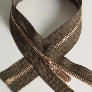 Металева блискавка Тип 3 колір темний хакі, ланка GOLD, 65см.  1б.