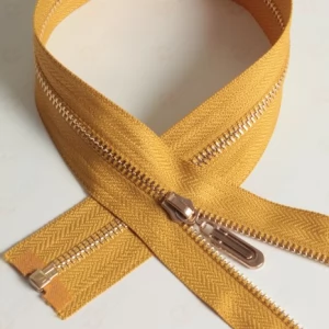 Металева блискавка Тип 3 колір гірчиця, ланка GOLD, 65см.  1б.