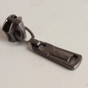 Бігунок Тип 5 ШХ з підвіскою Fashion для металевої блискавки, black NICKEL, з фіксатором (100шт.)