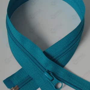 Спіральна блискавка Тип 5 колір лагуна 754, 80см. 1бігунок лопатка