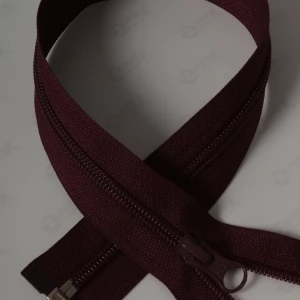 Спіральна блискавка Тип 5 колір бордовий 864, 80см. 1бігунок лопатка
