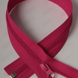 Спіральна блискавка Тип 5 колір малина 649, 80см. 1бігунок лопатка