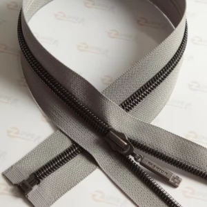 Спіральна блискавка Тип 7 темно-сірий, ланка Black Silver, 75см.  1б.  fashion