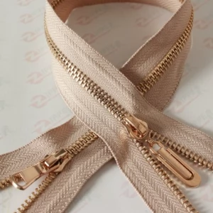 Металева блискавка тип 5 бежевий, ланка GOLD, 100см.  2 б.