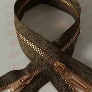 Металева блискавка тип 5 хакі, ланка GOLD, 100см.  2 б.