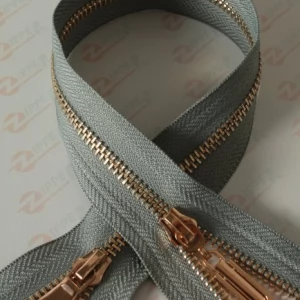 Металева блискавка тип 5 сірий, ланка GOLD, 100см.  2 б.
