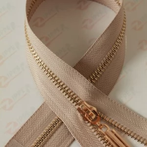 Металева блискавка тип 5 беж, ланка GOLD, 80см.  I б.