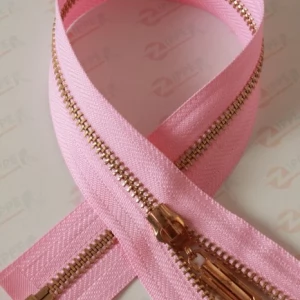 Металева блискавка тип 5 Rose Quarts, ланка GOLD, 80см.  I б.