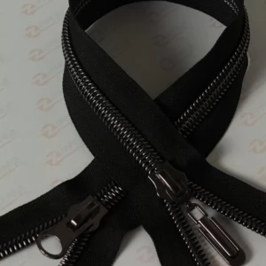 Спіральна блискавка Тип 10, ланка Black Silver, 100см.  2біг