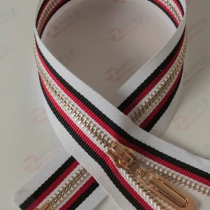 Металева блискавка тип 5 кольорові смуги, ланка Gold, 80см.  1б.