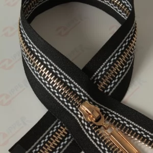 Металева блискавка тип 5 орнамент, ланка Gold, 80см.  1б.
