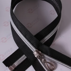 Спіральна блискавка Тип 7 чорний, ланка Silver, 50см.  1б.