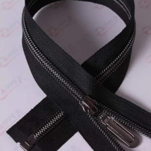Спіральна блискавка Тип 7 чорний, ланка Black Silver, 80см.  1б.  маятник
