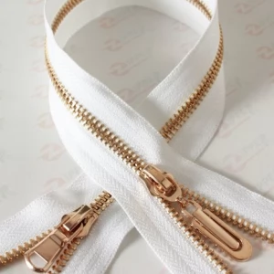 Металева блискавка тип 5 білий, ланка GOLD, 80см.  2 б.