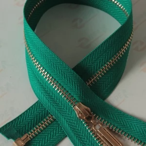 Металева блискавка тип 3 бірюза, ланка GOLD, 65см.  I б.